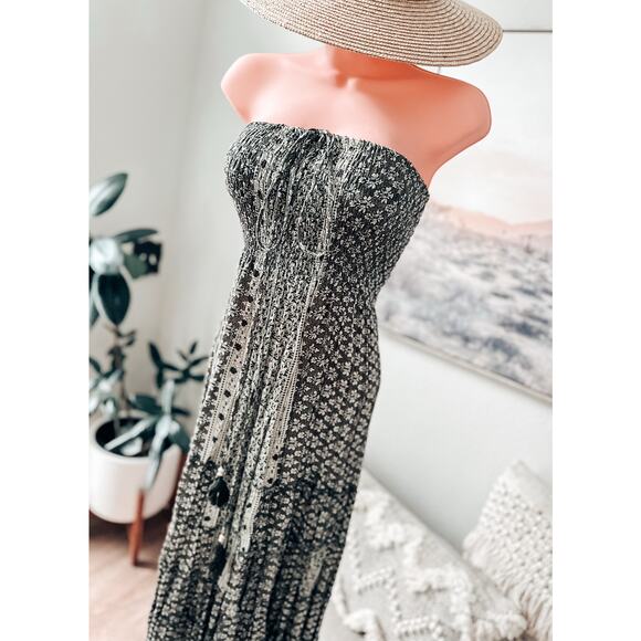 Meadow Whispers + Sunlit Wanderings boho strapless free spirited maxi dress - Picture 1 of 5